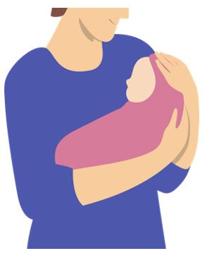 Photograph of an adult holding a baby